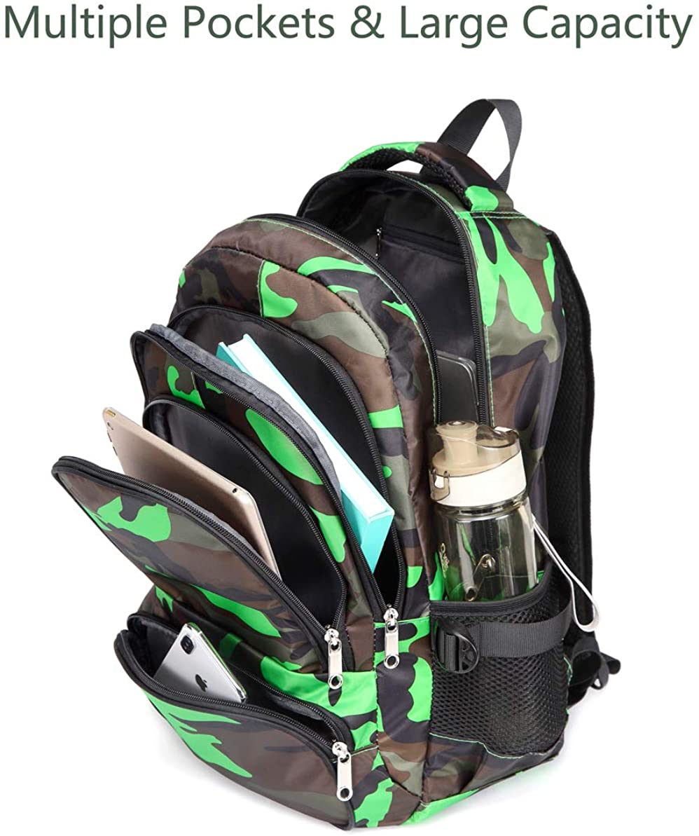 BLUEFAIRY Kids Bookbags for Boys Backpacks for, Camoflage Green, Size ...