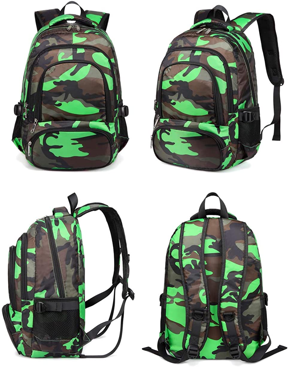 BLUEFAIRY Kids Bookbags for Boys Backpacks for, Camoflage Green, Size ...