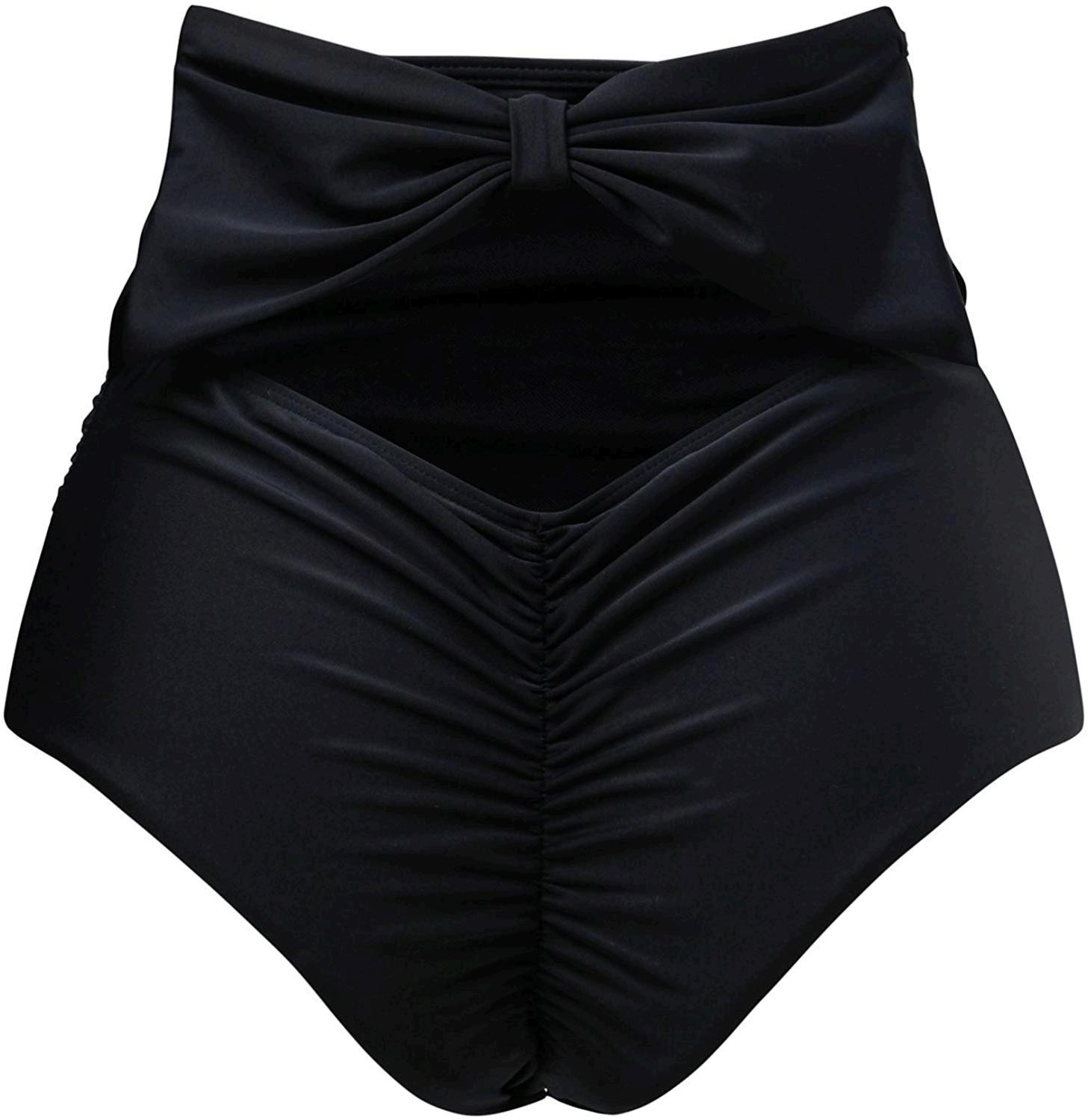 Zohamung Women S High Waisted Bikini Bottoms Brazilian Cheeky Black Size Ebay