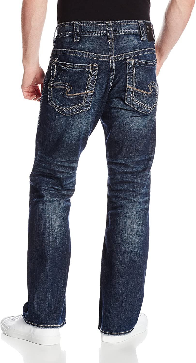Silver Jeans Co. Men's Gordie Loose Fit Straight, Dark Sandblast, Size ...