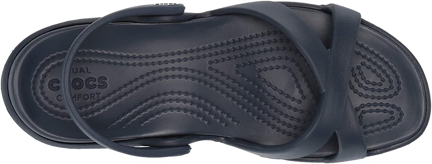 Crocs Women's Meleen Cross Band Sandal Slide, Navy, 4 M US, Navy, Size ...