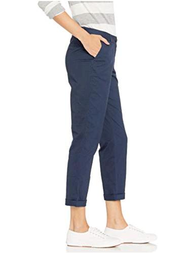 navy cropped chinos