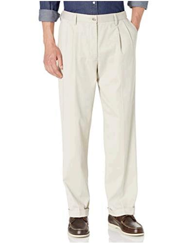 Dockers Men's Relaxed Fit Easy Comfort Pants D4-Pleated,, Cloud, Size ...