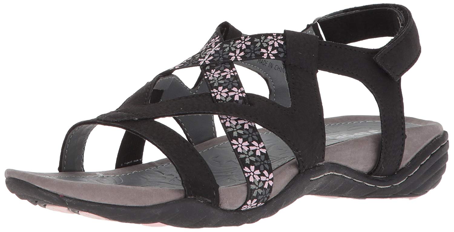 Jambu Womens SJ18WOO01 Fabric Open Toe Casual Slingback Sandals, Black, Size 7.5 | eBay