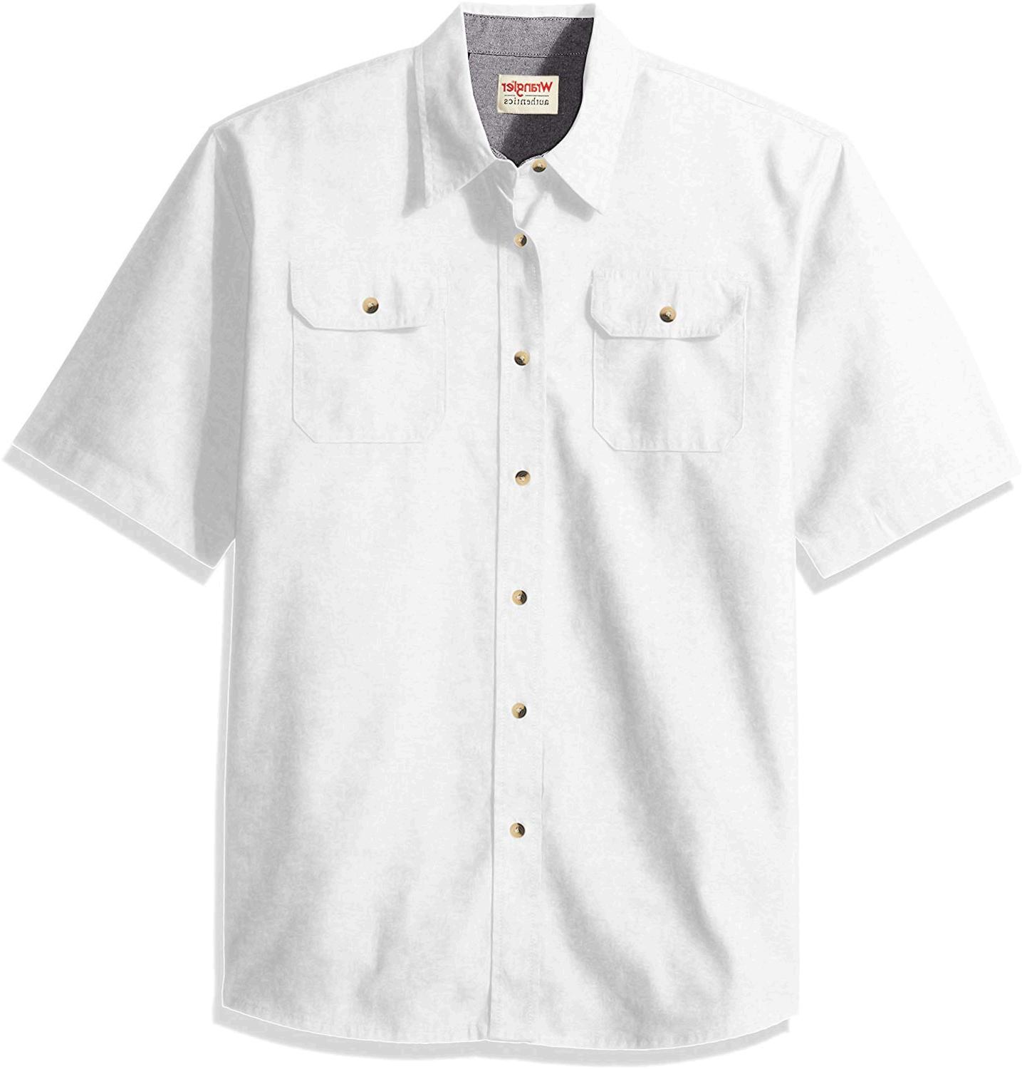 wrangler men's short sleeve twill shirt