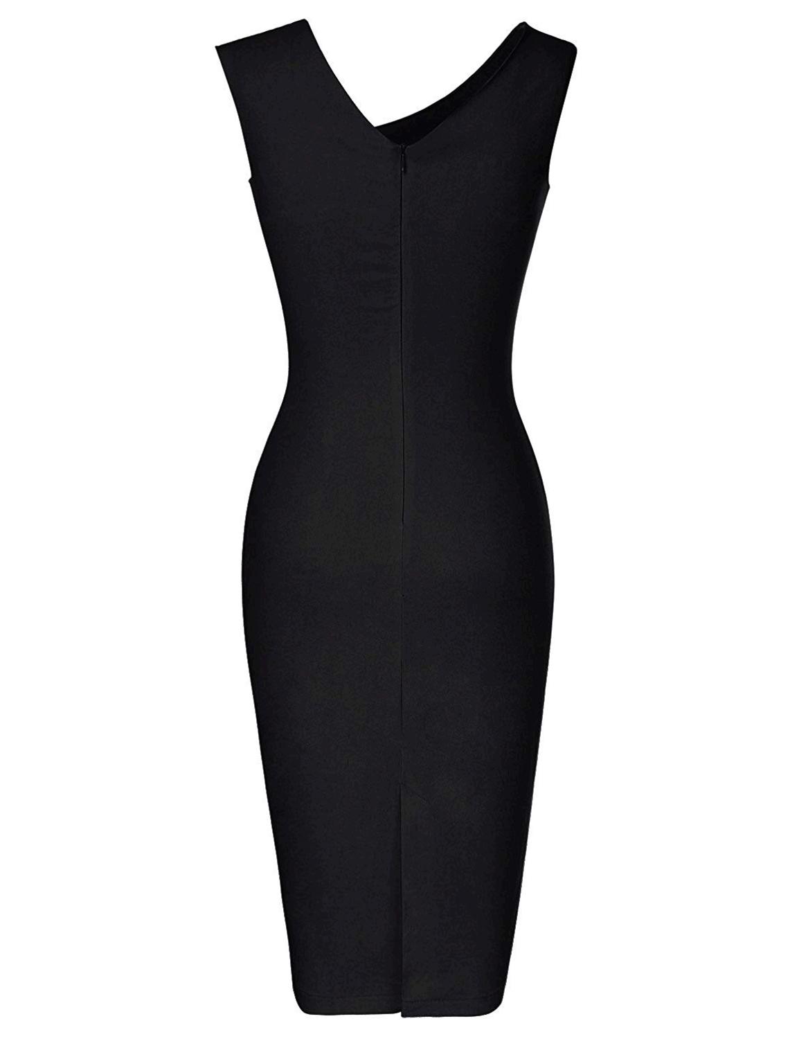 black cut out neck dress