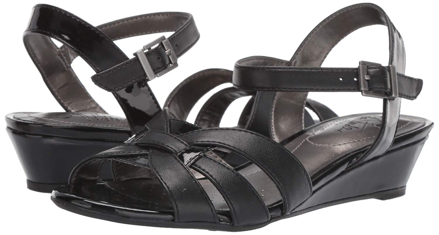 LifeStride Women's Yvette Wedge Sandal, Black, Size 8.5 0CW0 | eBay