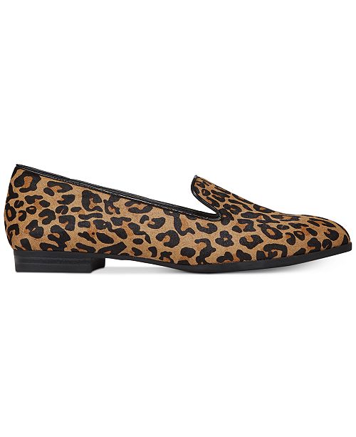 leopard pointed toe loafers