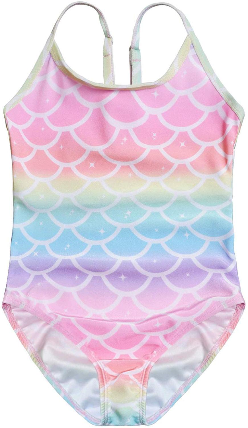 One Piece Swimsuits for Toddler Girls 3t 4t Pink Mermaid, Shell, Size 0 ...