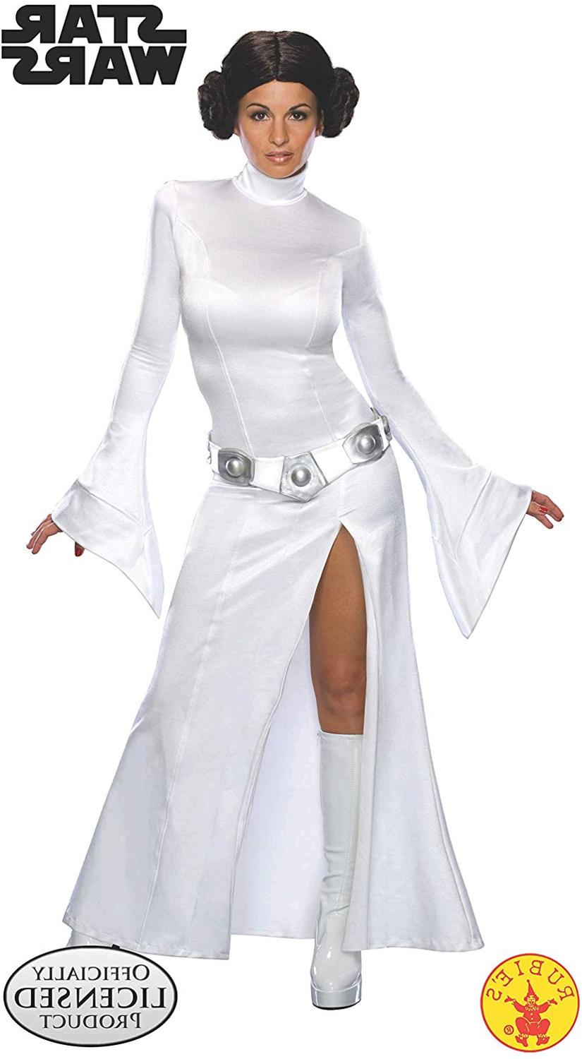 Rubie's Women's Star Wars Princess Leia Costume and Wig,, White, Size ...