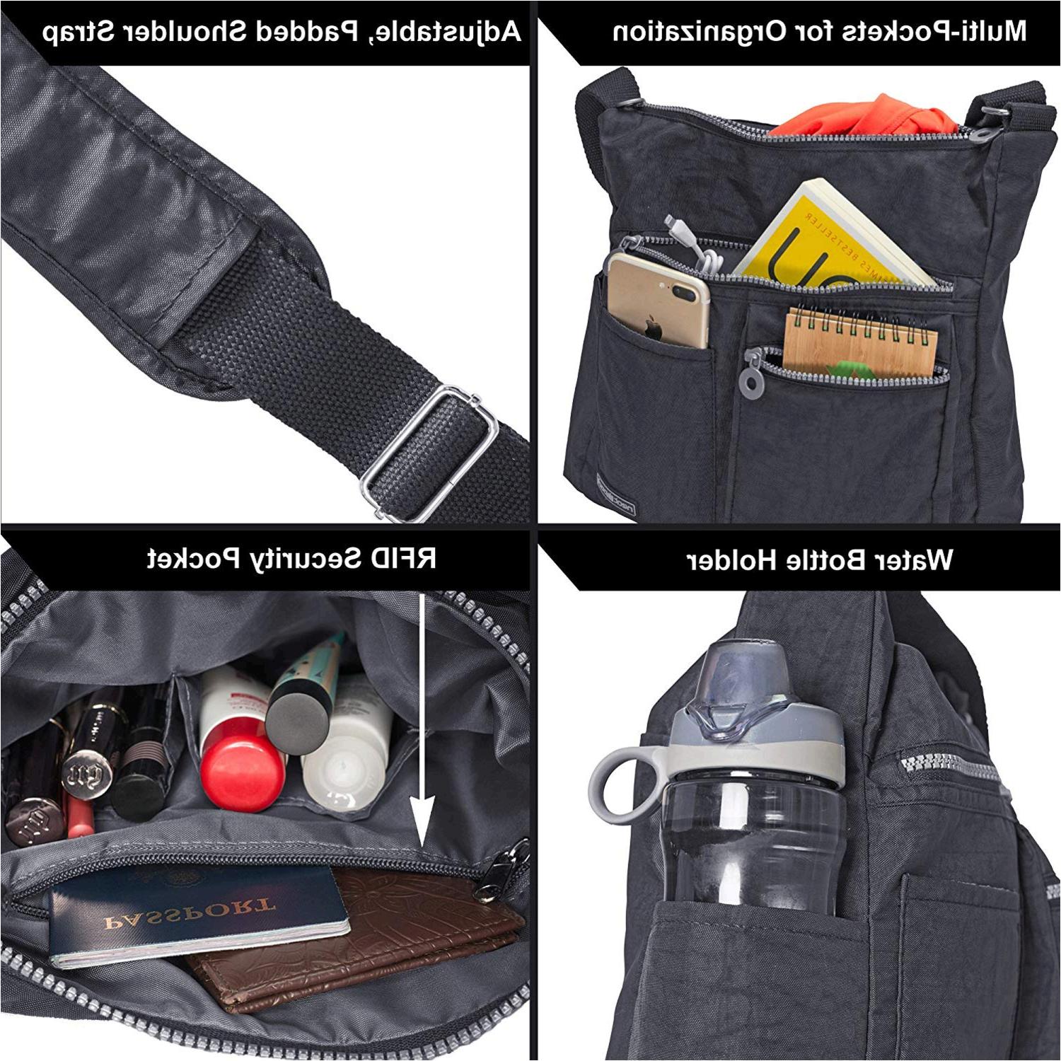 NeatPack Crossbody Bag for Women with Anti Theft RFID, Black, Size Medium OYvS | eBay