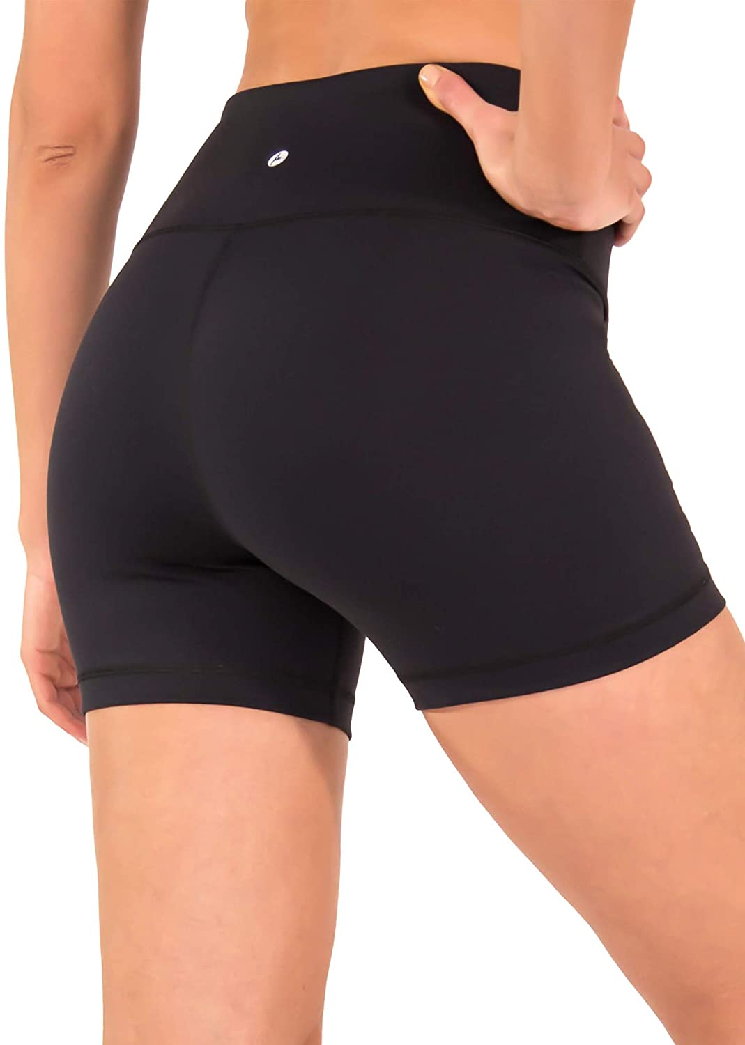 90 Degree By Reflex Power Flex Yoga Shorts (M, Black High, Black