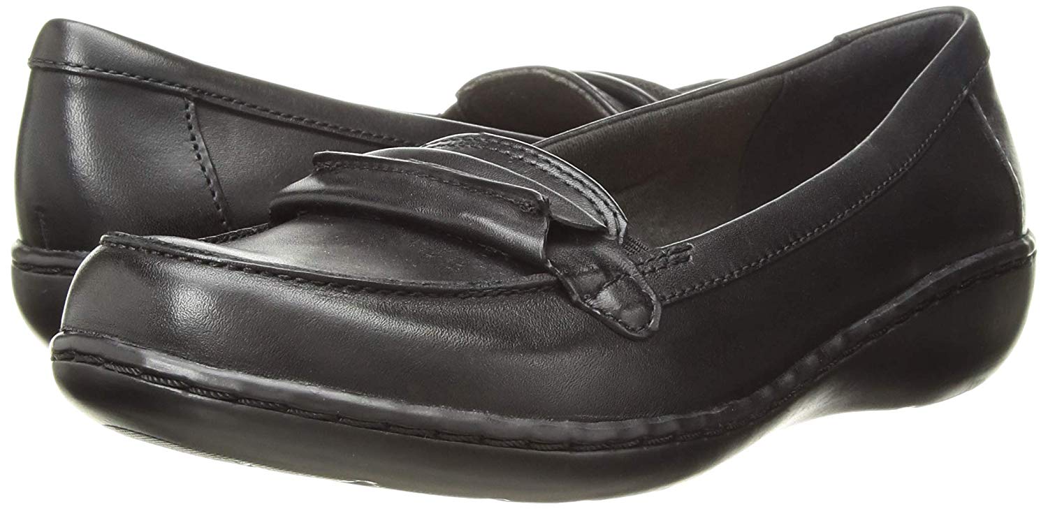 Clarks Womens Ashland Lily Closed Toe Loafers, Black Leather, Size 8.5 ...