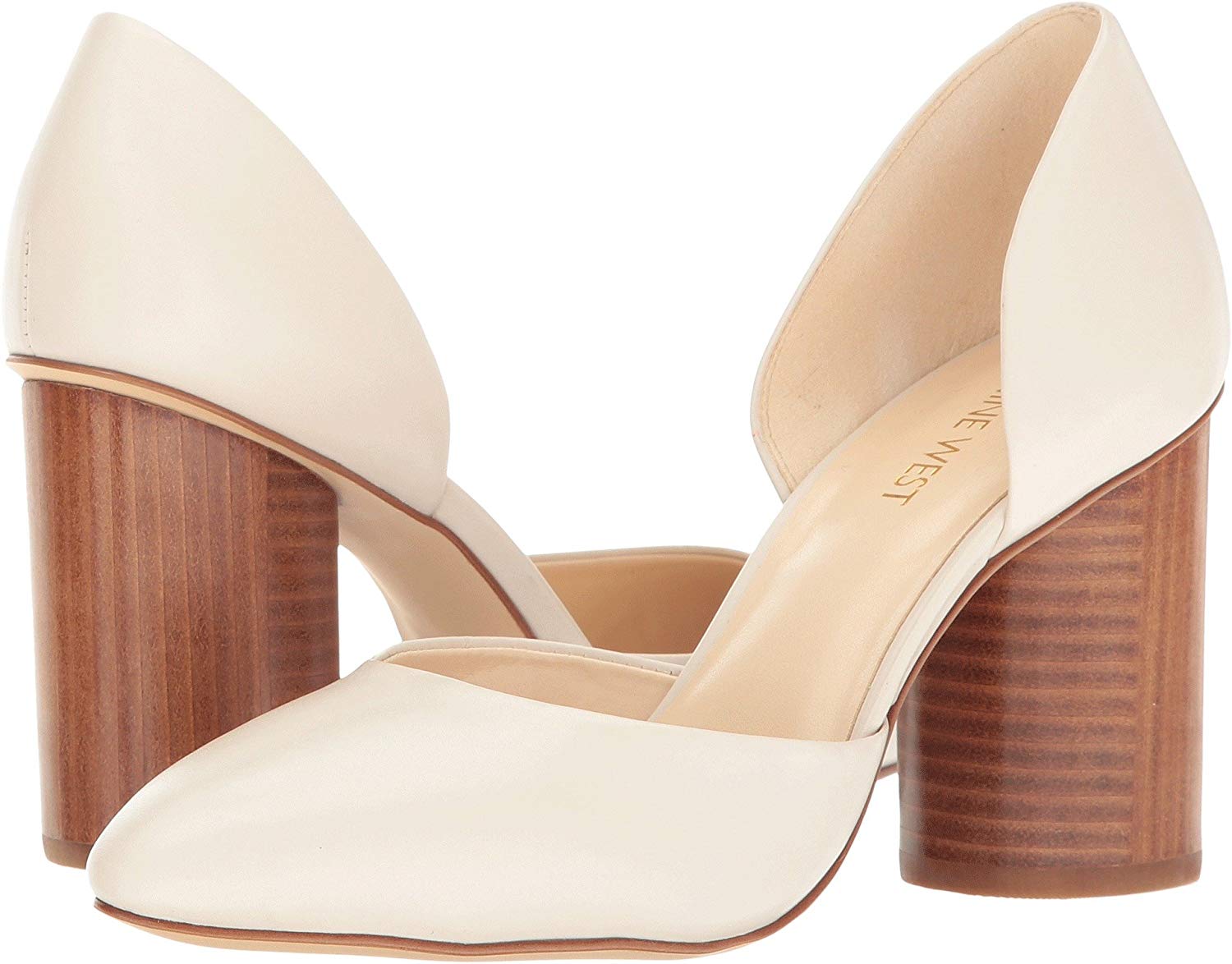 nine west leather & lucite pointed toe pump