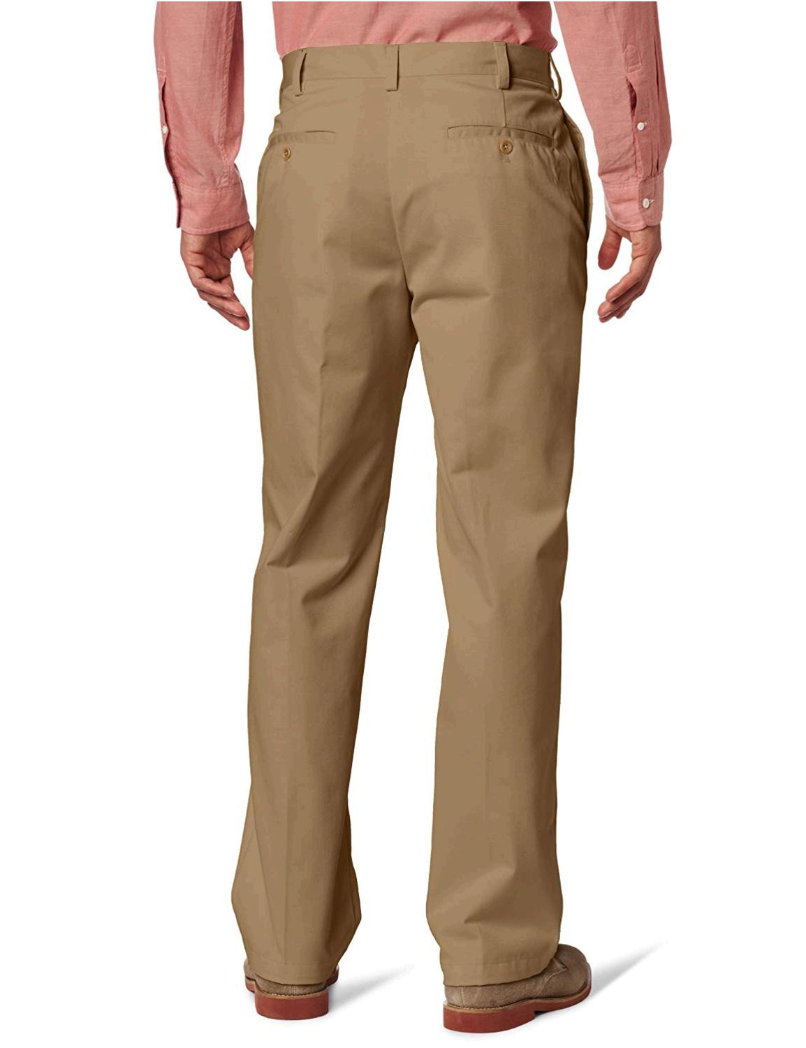 IZOD Men's American Chino Flat Front Pant,, English Khaki, Size 36W x ...