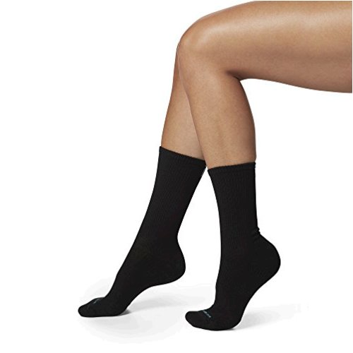 No Nonsense Women's Feel Good Compression Crew Sock, 2, Assorted Black