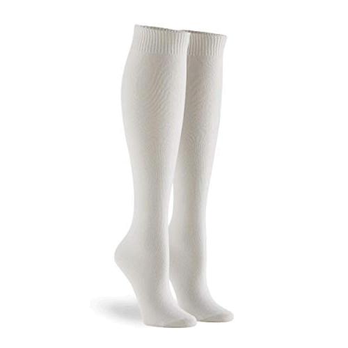 Hue Women's Flat Knit Knee Sock 3 Pack, New White, One, New White, Size ...