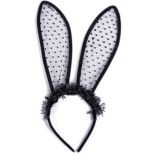 Halloween Sexy Costume Lace Black Bunny Ears Headband Black Lace Size Onesize Ebay 6863