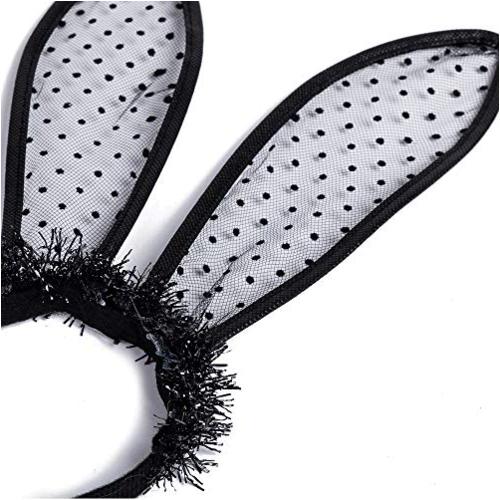 Halloween Sexy Costume Lace Black Bunny Ears Headband Black Lace Size Onesize Ebay 6354