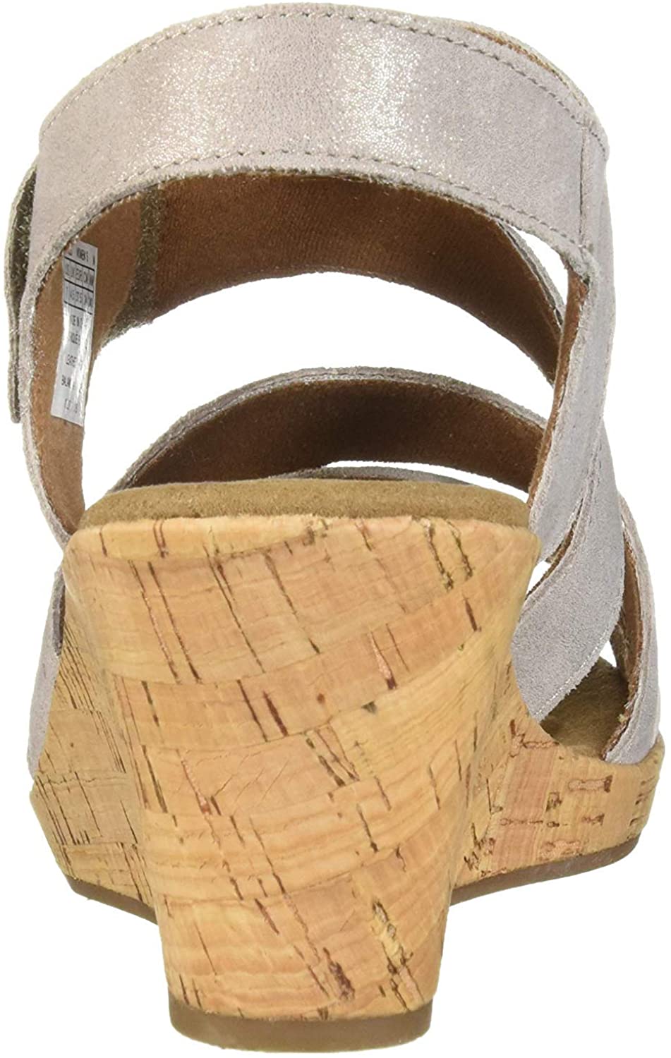 Rockport Women's Briah Asym Wedge Sandal, Khaki Metal, Size 9.0 | eBay