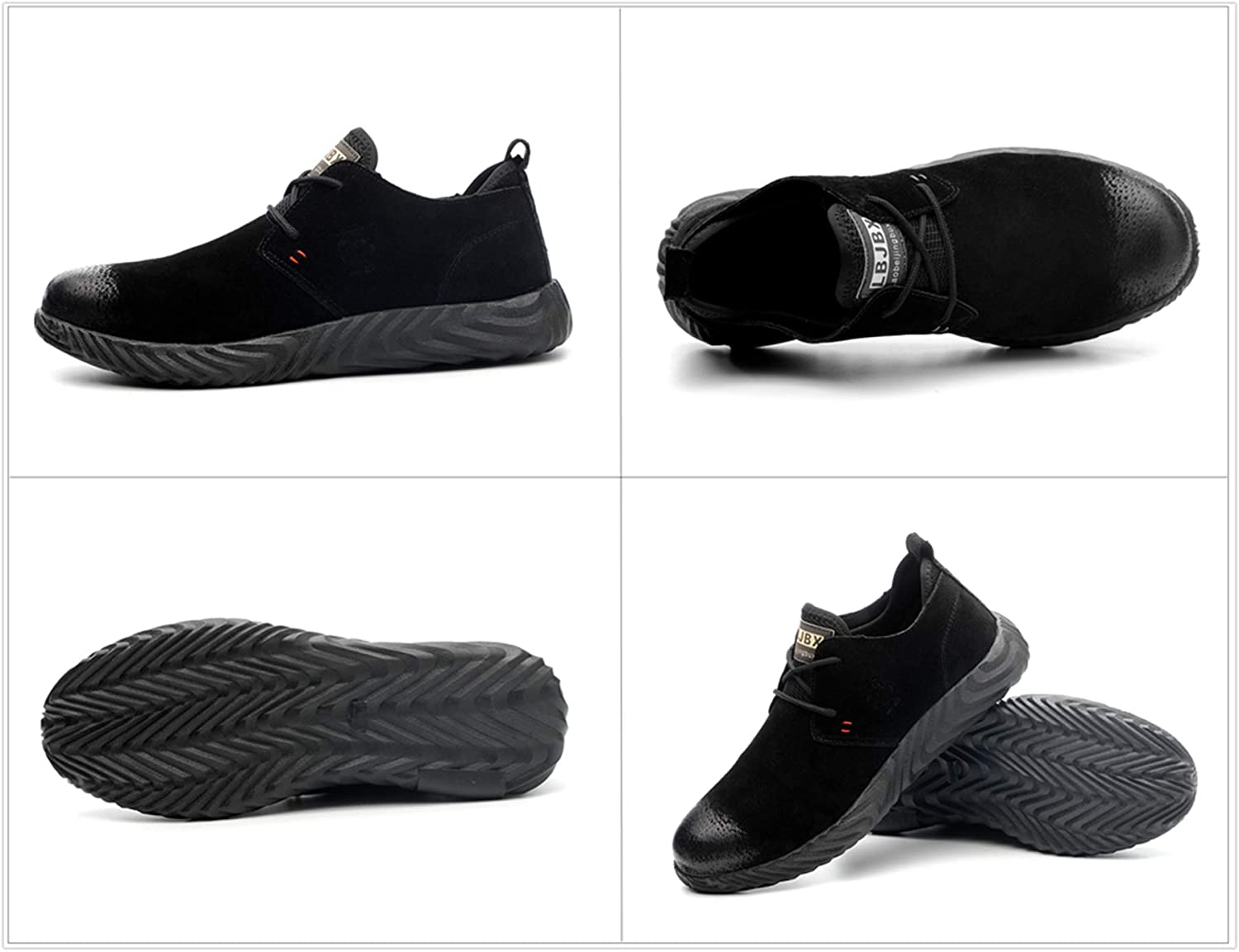 VOLKLAND Men Casual Leather Steel Toe Safety Shoe, Black, Size 12.0 ...