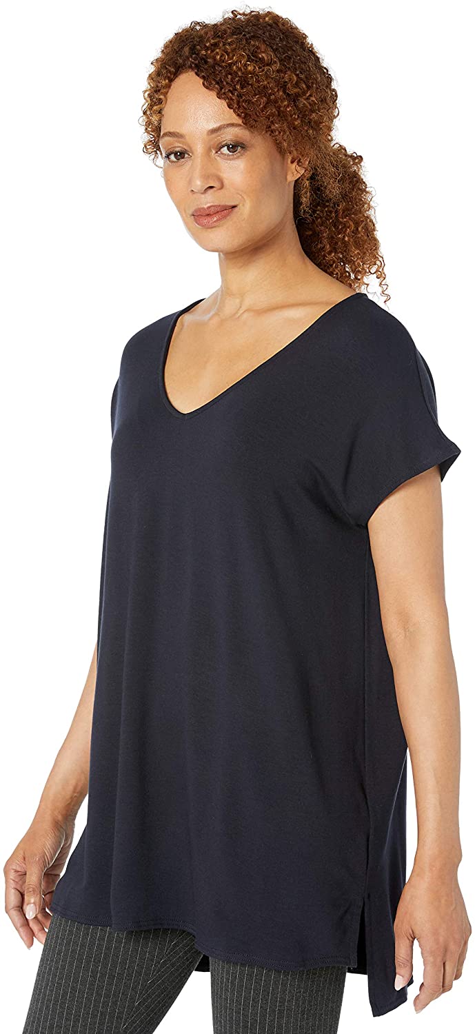Brand Daily Ritual Womens Supersoft Terry Dolman-Sleeve V-Neck Tunic