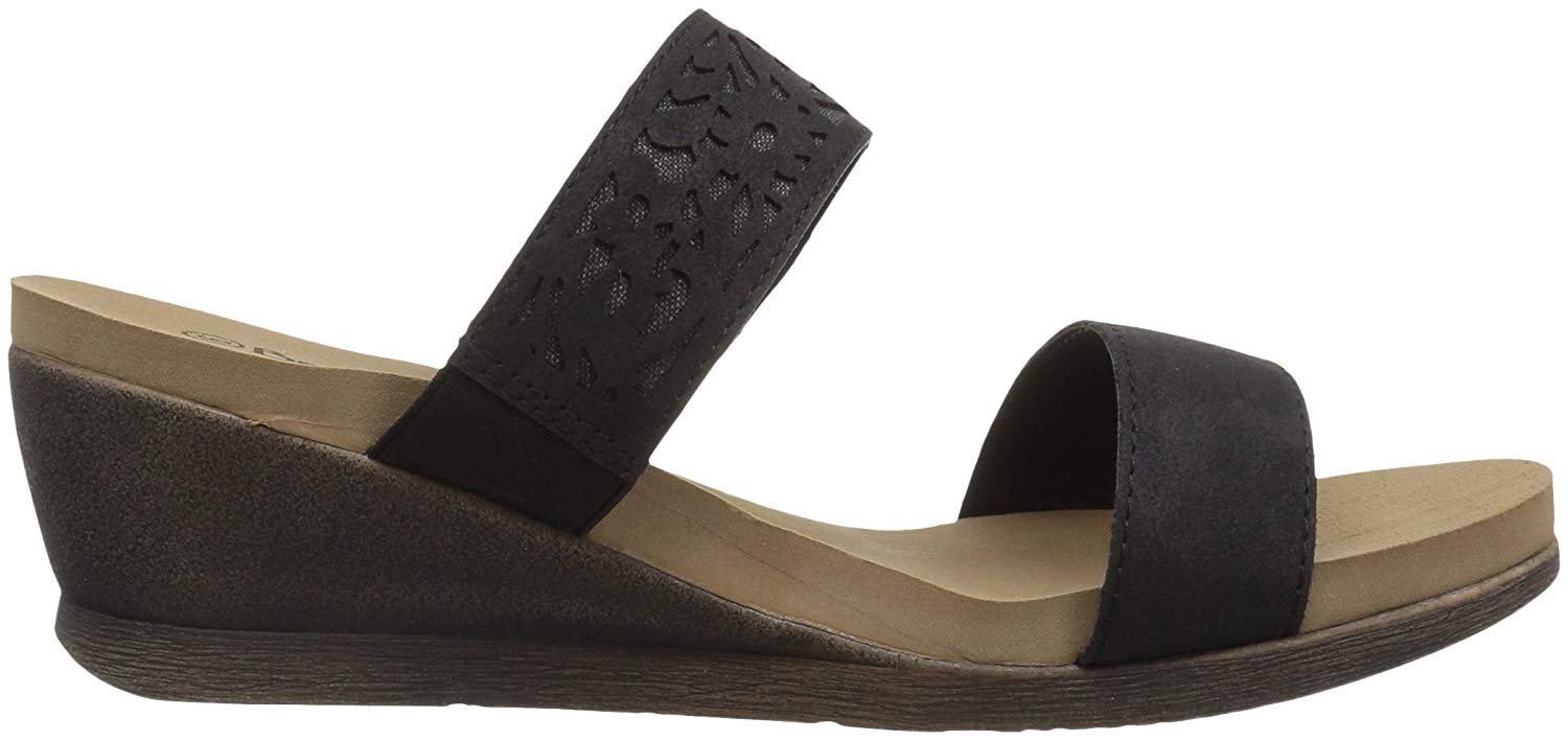 Bearpaw Womens Noelle Leather Open Toe Casual Platform Sandals, Black ...