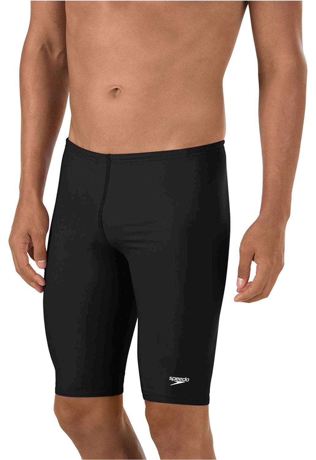 Speedo Boys' Jammer Swimsuit - PowerFlex Eco Solid, New Black, Size 12/ ...