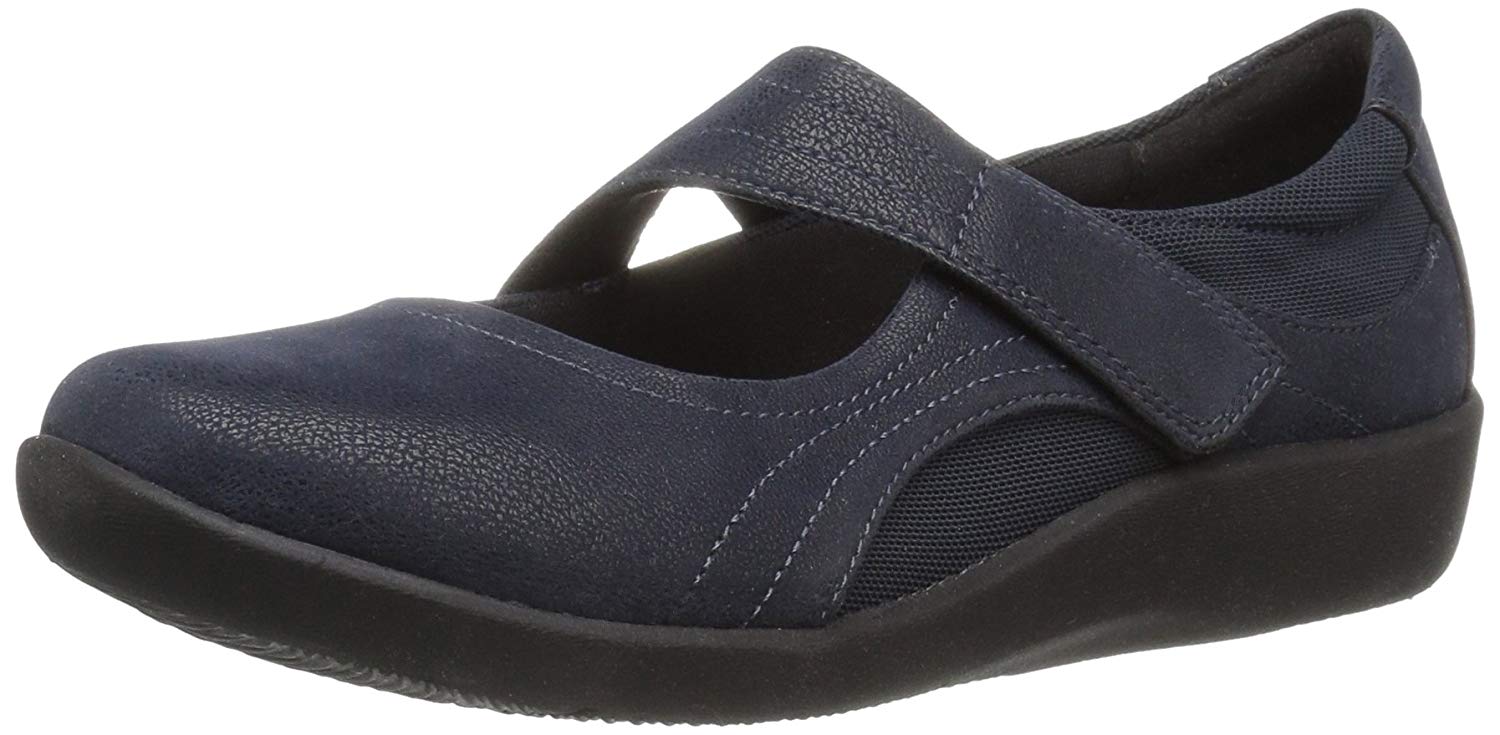 Clarks Womens Sillian Bella Fabric Closed Toe Ankle, Navy Synthetic ...