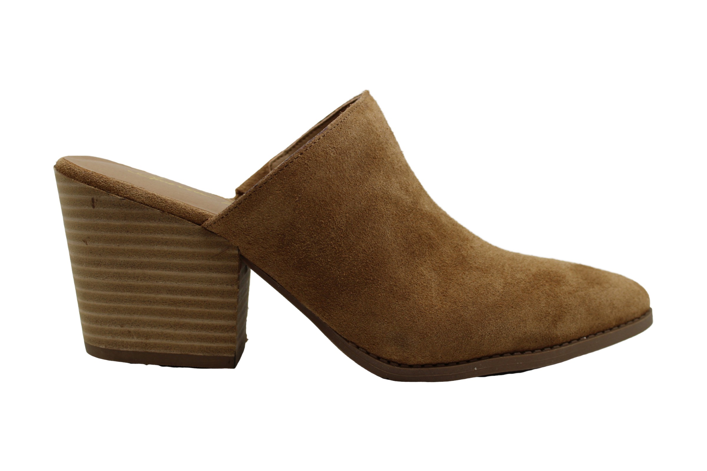 tan suede mules flat