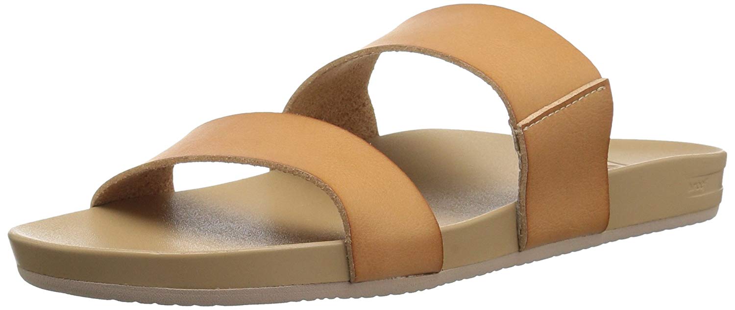 Reef Womens Sandals Vista | Vegan Leather Slides for Women, Natural ...