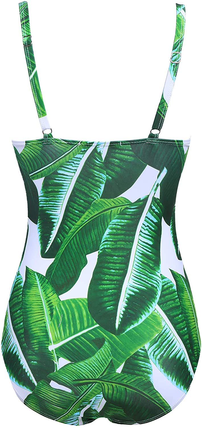 Ekouaer Retro Pin Up Bathing Suit Swimsuit Swimwear White Leaves Size X Large Ebay 