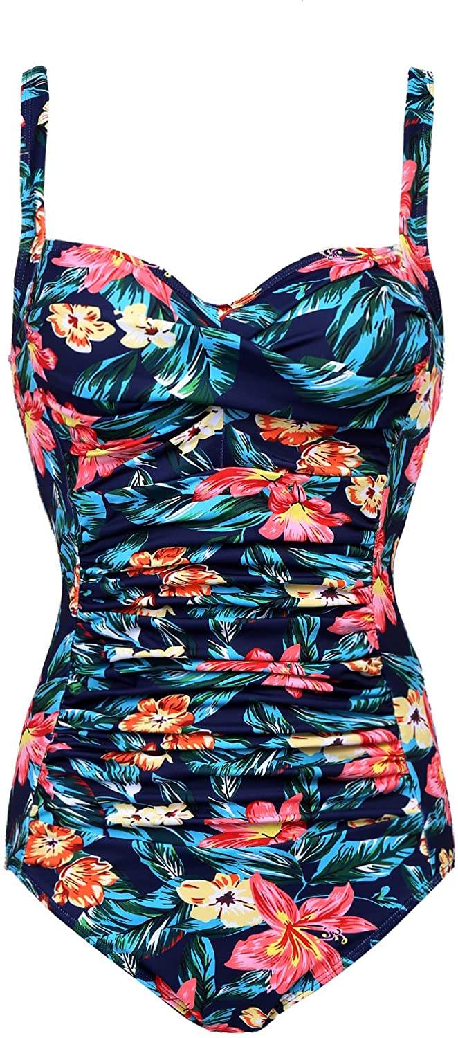 Ekouaer Retro Pin Up Bathing Suit Swimsuit Swimwear One Green Size X Large Tfx Ebay 