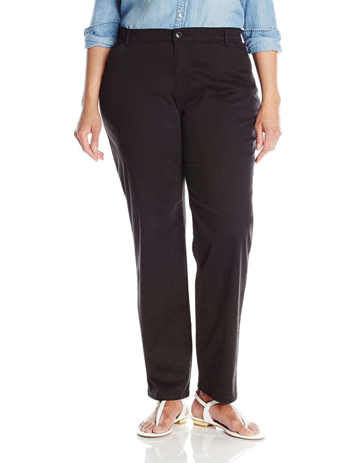 Lee Women's Plus-Size Relaxed-Fit All Day Pant, Black, 16W, Black, Size ...