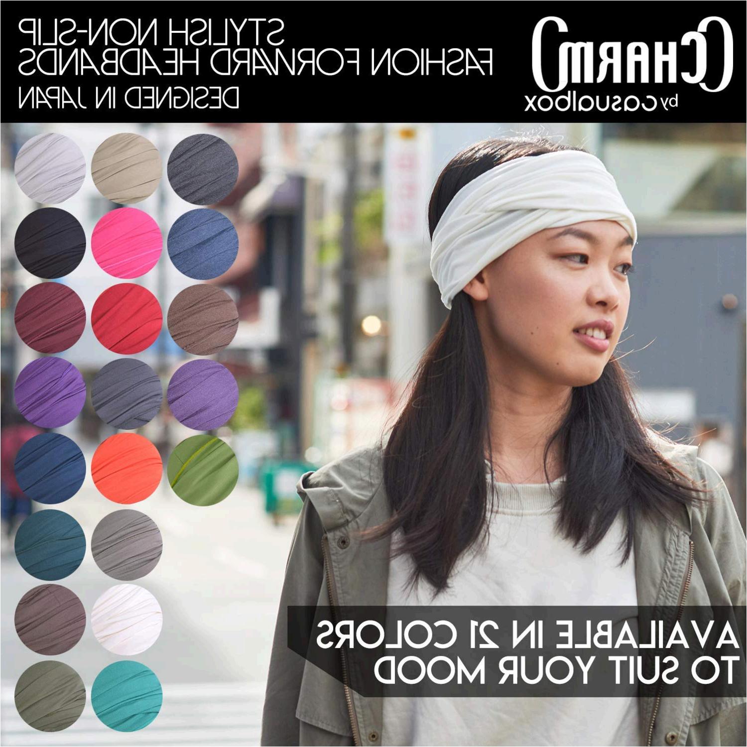 CHARM Mens Womens Elastic Bandana Headband Japanese Long, Black, Size