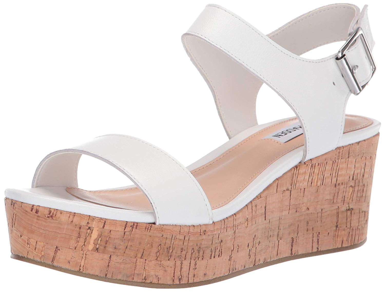 steve madden white wedge sandals