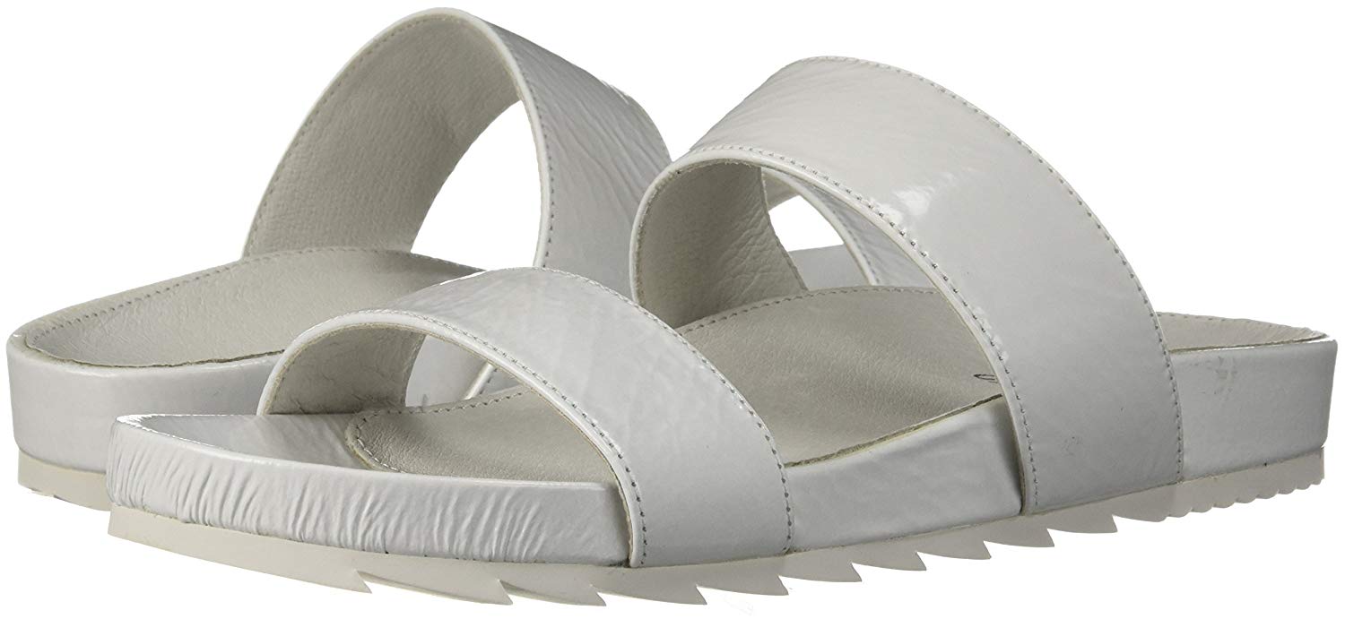 J Slides Womens Edie Open Toe Casual Slide Sandals, White Cracked, Size ...