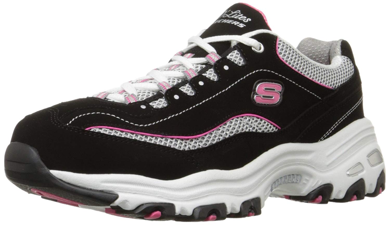 Skechers Sport Women's D'Lites Original, Black/Pink Centennial, Size 8. ...