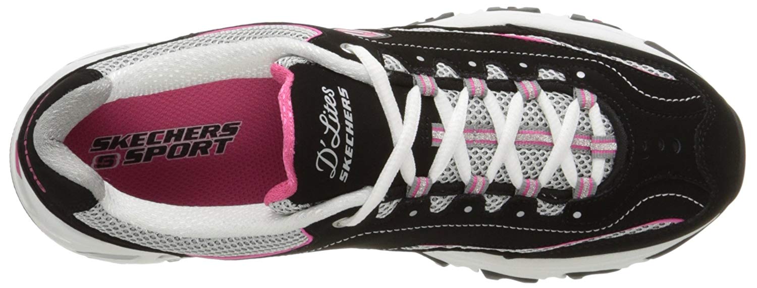 Skechers Sport Women's D'Lites Original, Black/Pink Centennial, Size 8. ...