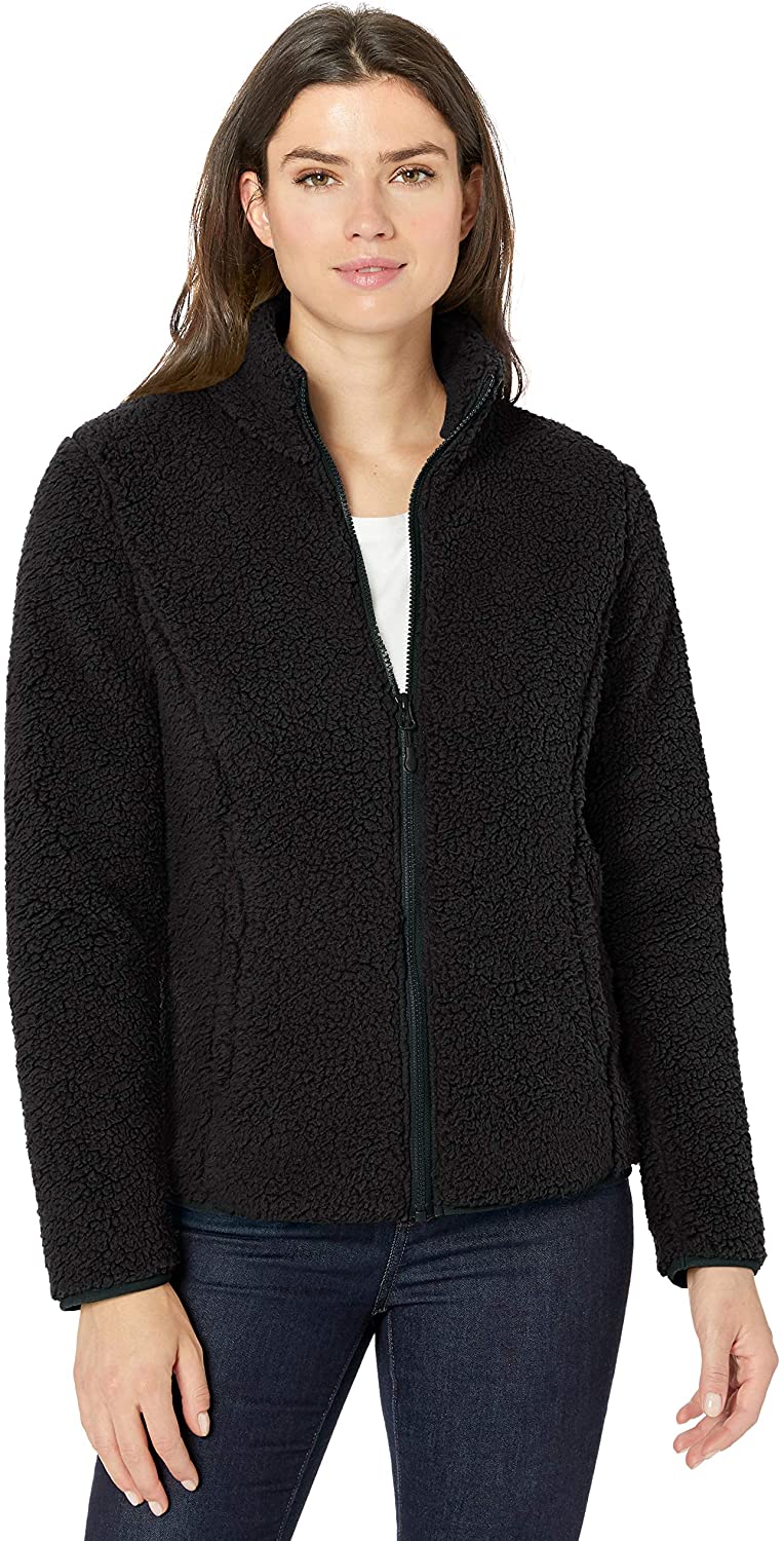 Essentials Womens Polar Fleece Lined Sherpa Full-Zip Jacket 