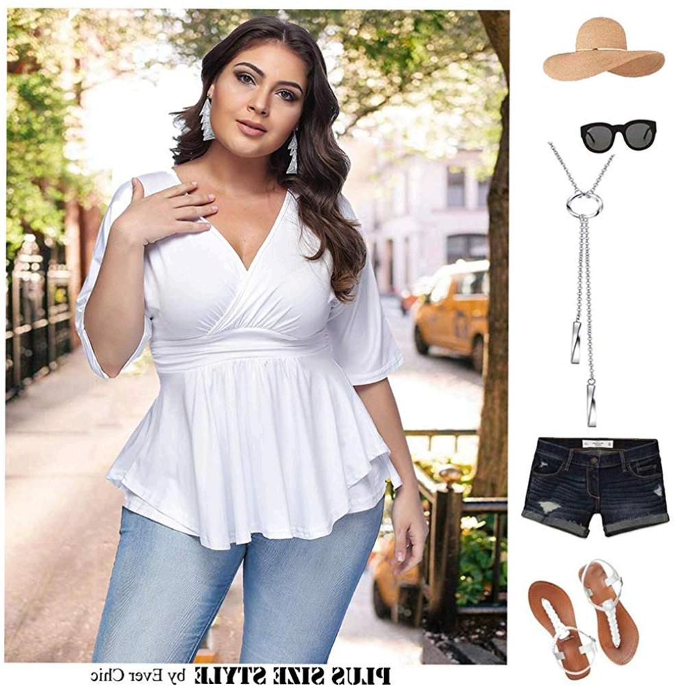 plus size deep v neck top