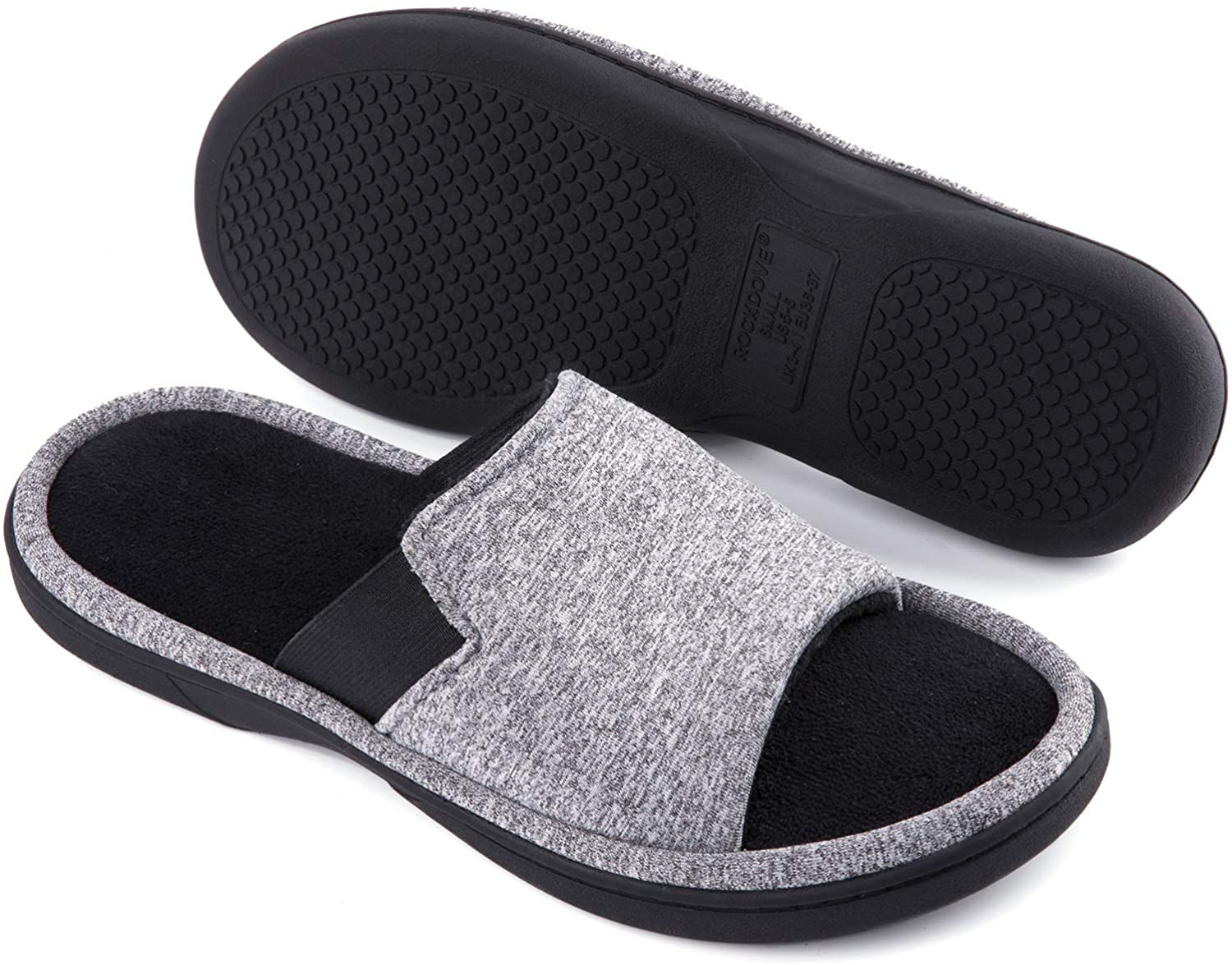 rockdove men's memory foam slide slipper