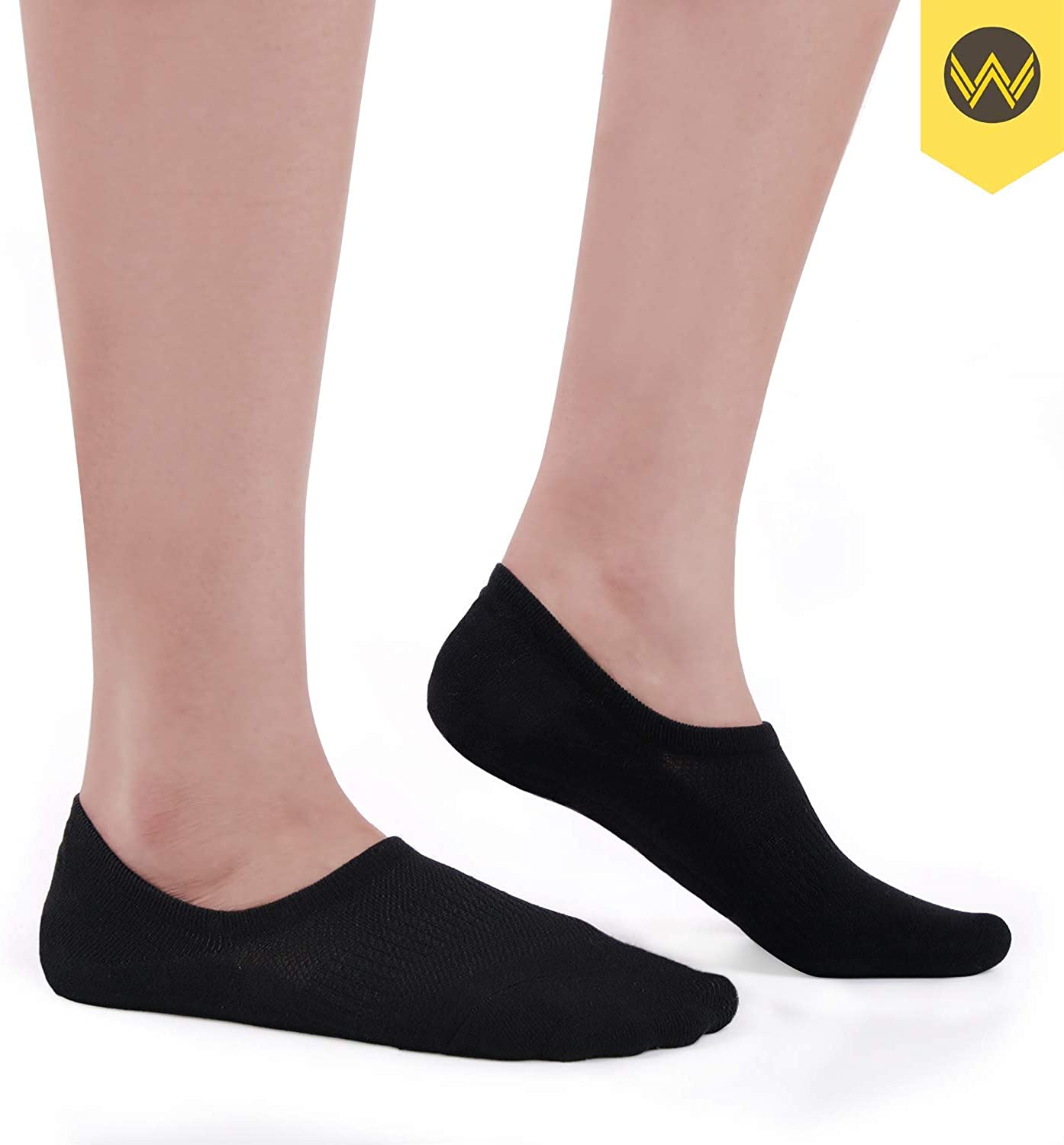 WANDER No Show Socks Mens 7 Pairs Low Cut Ankle Men invisible, Black ...