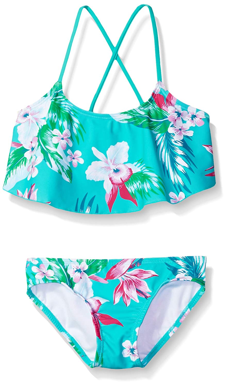 Kanu Surf Girl's 2-Piece Beach Swim Bikini - Alania Floral Green - 14 ...