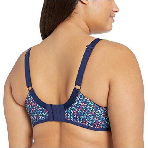 Elomi Women's Plus Size Energise Underwire Sports Bra with, Navy Geo