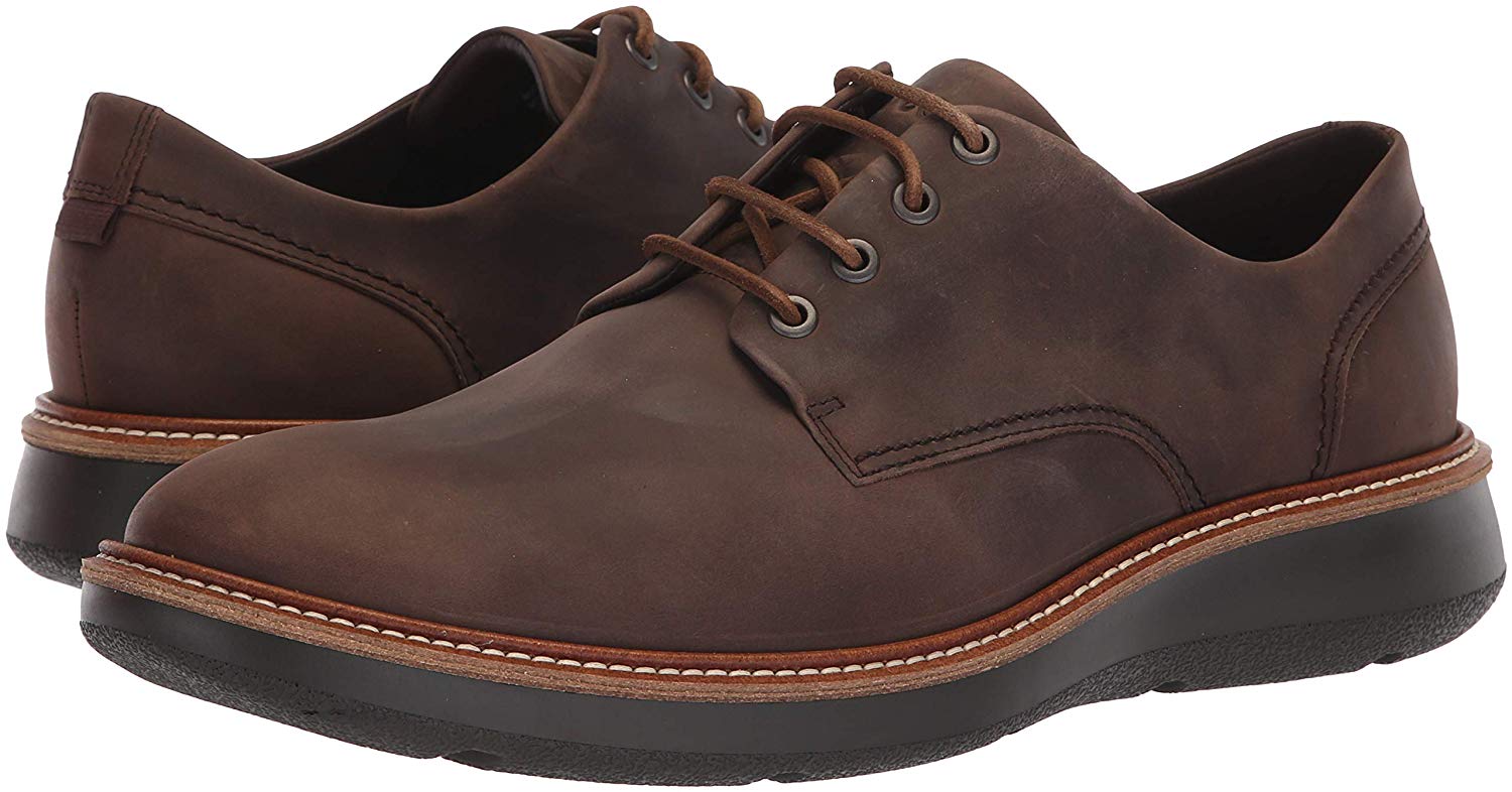 ECCO Mens Aurora Leather Lace Up Dress Oxfords, Coffee Nubuck, Size 11. ...