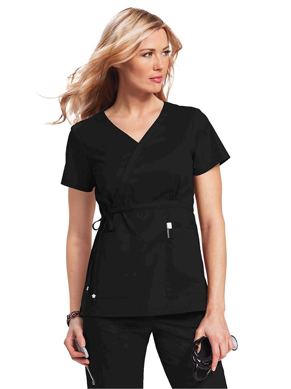 Download KOI Women's Katelyn Easy-fit Mock-wrap Scrub Top with ...