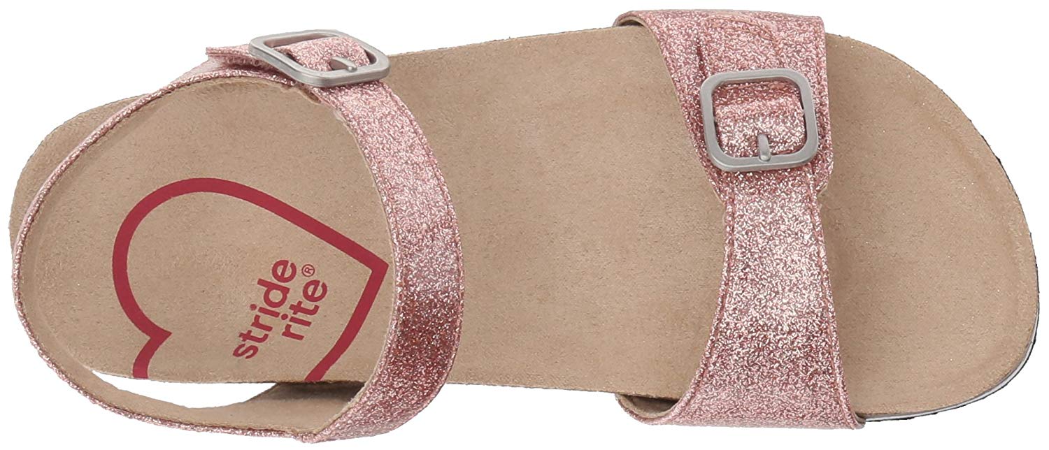 Kids Stride Rite Girls Zuly Buckle Ankle Strap Slide Sandals, Pink