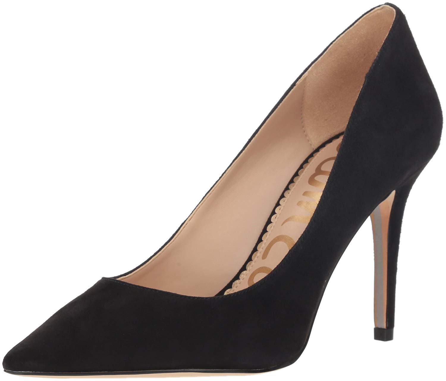 classic black suede pumps