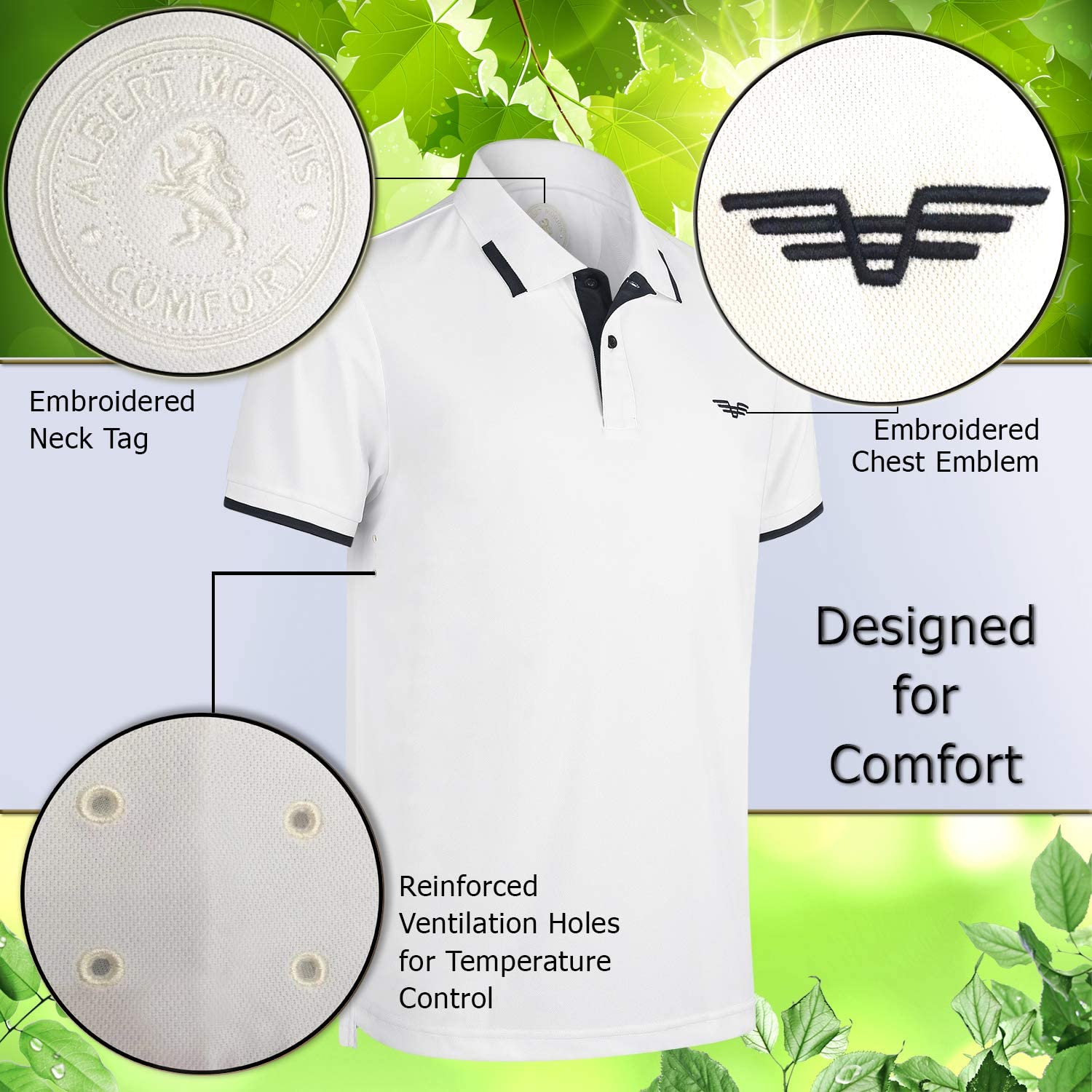 albert morris mens polo shirts